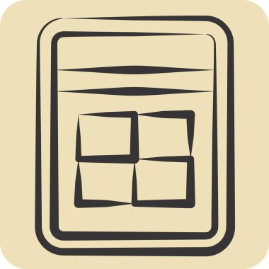 Simge Sandığı. Plastik Ürün sembolüyle ilgili. El çizimi tarzı. dizayn edilebilir