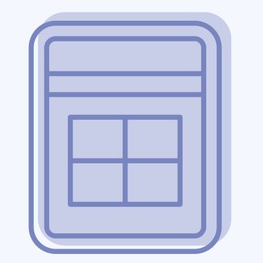 Simge Sandığı. Plastik Ürün sembolüyle ilgili. İki ton stili. dizayn edilebilir