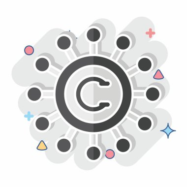 Simge Şifreleme. Metaverse sembolüyle ilgili. Çizgi roman. dizayn edilebilir