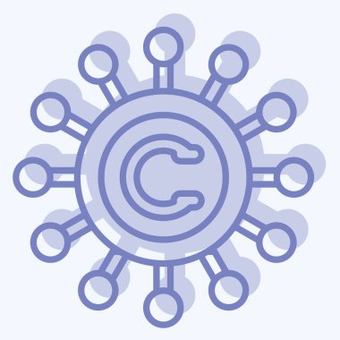 Simge Şifreleme. Metaverse sembolüyle ilgili. İki ton stili. dizayn edilebilir