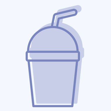 Simge kupası. Plastik Ürün sembolüyle ilgili. İki ton stili. dizayn edilebilir