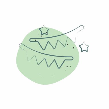 Simge dekorasyonu. Yeni yıl sembolüyle ilgili. Renkli Leke Biçimi. dizayn edilebilir