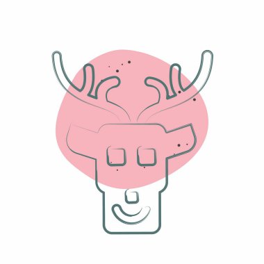 Simge geyiği. Hayvanlar sembolüyle ilgili. Renkli Leke Biçimi. dizayn edilebilir