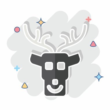 Simge geyiği. Hayvanlar sembolüyle ilgili. Çizgi roman. dizayn edilebilir