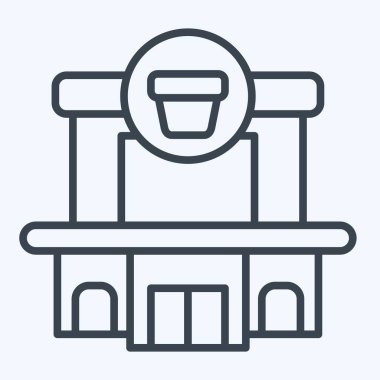 Simge Ayrılış Mağazası. Şehir merkezinin sembolüyle ilgili. Sıra tarzı. dizayn edilebilir