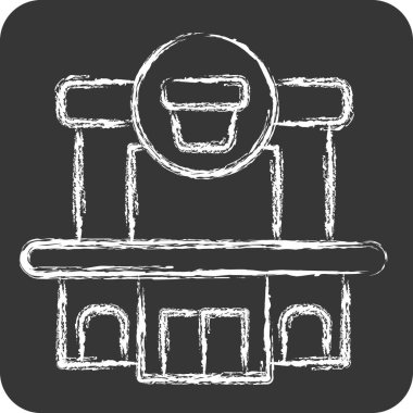 Simge Ayrılış Mağazası. Şehir merkezinin sembolüyle ilgili. Tebeşir stili. dizayn edilebilir