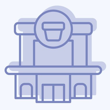 Simge Ayrılış Mağazası. Şehir merkezinin sembolüyle ilgili. İki ton stili. dizayn edilebilir