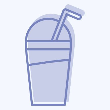 Simge Tatlısı. Meşrubat sembolüyle ilgili. İki ton stili. dizayn edilebilir