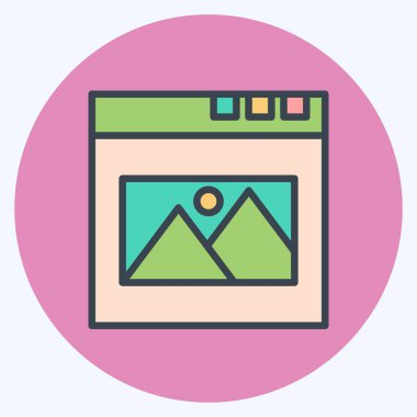 Simgesel Dijital Sanat. Metaverse sembolüyle ilgili. renk arkadaşı stili. dizayn edilebilir