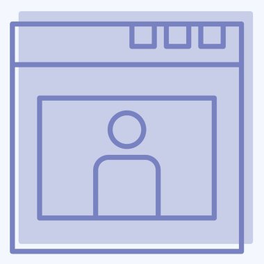 Simgesel Dijital Kimlik. Metaverse sembolüyle ilgili. İki ton stili. dizayn edilebilir