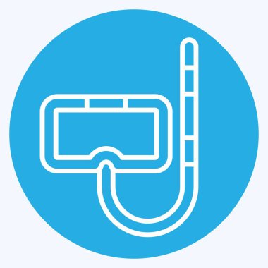 Simge Dalış Maskesi. Macera sembolüyle ilgili. Mavi gözlü. dizayn edilebilir