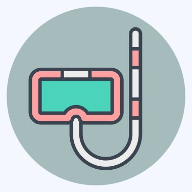 Simge Dalış Maskesi. Macera sembolüyle ilgili. renk arkadaşı stili. dizayn edilebilir