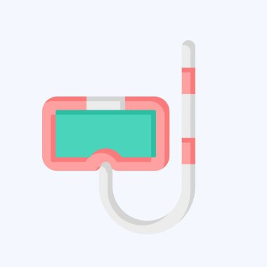 Simge Dalış Maskesi. Macera sembolüyle ilgili. Düz stil. dizayn edilebilir