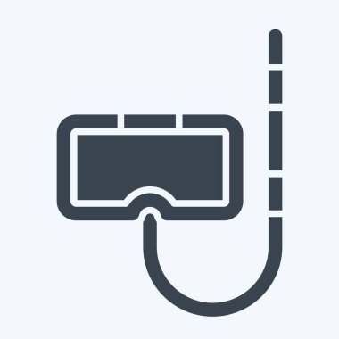 Simge Dalış Maskesi. Macera sembolüyle ilgili. Kabartma tarzı. dizayn edilebilir