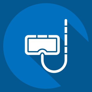 Simge Dalış Maskesi. Macera sembolüyle ilgili. Uzun gölge tarzı. dizayn edilebilir