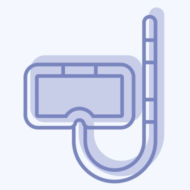 Simge Dalış Maskesi. Macera sembolüyle ilgili. İki ton stili. dizayn edilebilir