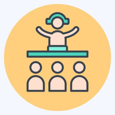 Simgesel DJ. Yeni yıl sembolüyle ilgili. renk arkadaşı stili. dizayn edilebilir