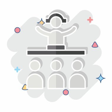 Simgesel DJ. Yeni yıl sembolüyle ilgili. Çizgi roman. dizayn edilebilir