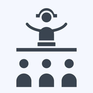 Simgesel DJ. Yeni yıl sembolüyle ilgili. Kabartma tarzı. dizayn edilebilir