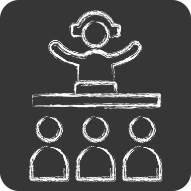 Simgesel DJ. Yeni yıl sembolüyle ilgili. Tebeşir stili. dizayn edilebilir