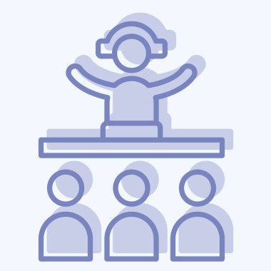 Simgesel DJ. Yeni yıl sembolüyle ilgili. İki ton stili. dizayn edilebilir