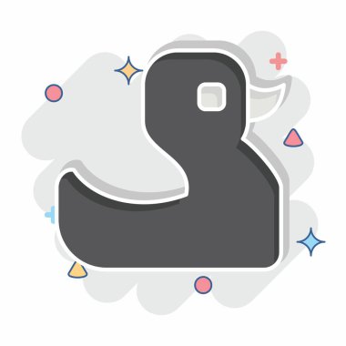 Simge ördeği. Hayvanlar sembolüyle ilgili. Çizgi roman. dizayn edilebilir