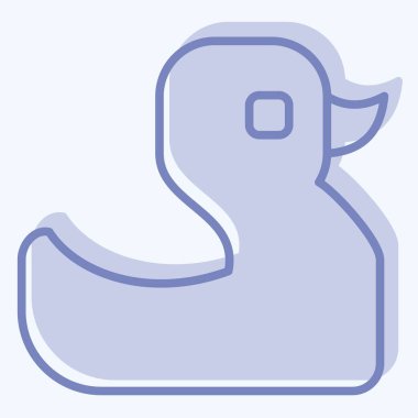 Simge ördeği. Hayvanlar sembolüyle ilgili. İki ton stili. dizayn edilebilir