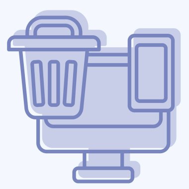 Simge E Atık. Atık sembolüyle ilgili. İki ton stili. dizayn edilebilir