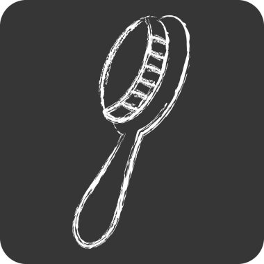 İkon Eko Tabak Fırçası. Sera sembolüyle ilgili. Tebeşir stili. dizayn edilebilir