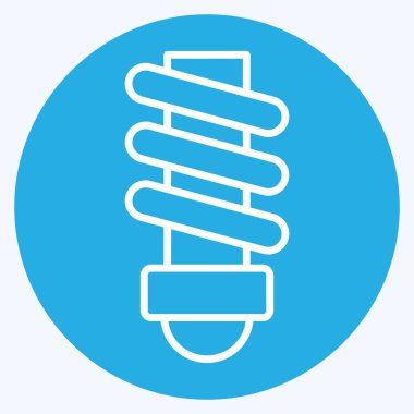 Simgesel Elektrik Ampulü. Doğal Kaynaklar sembolüyle ilgili. Mavi gözlü. dizayn edilebilir