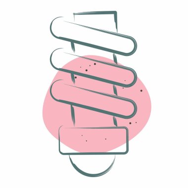 Simgesel Elektrik Ampulü. Doğal Kaynaklar sembolüyle ilgili. Renkli Leke Biçimi. dizayn edilebilir