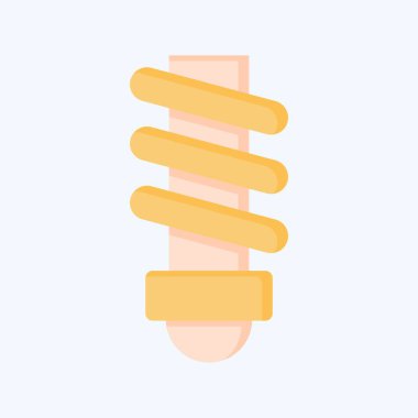 Simgesel Elektrik Ampulü. Doğal Kaynaklar sembolüyle ilgili. Düz stil. dizayn edilebilir