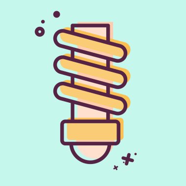 Simgesel Elektrik Ampulü. Doğal Kaynaklar sembolüyle ilgili. MBE tarzı. dizayn edilebilir