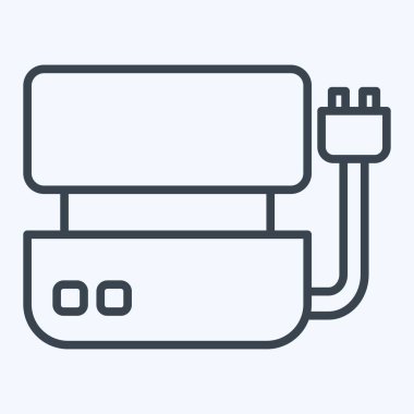 Icon Elektrik Izgarası. BBQ sembolüyle ilgili. Sıra tarzı. dizayn edilebilir