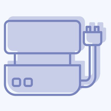 Icon Elektrik Izgarası. BBQ sembolüyle ilgili. İki ton stili. dizayn edilebilir