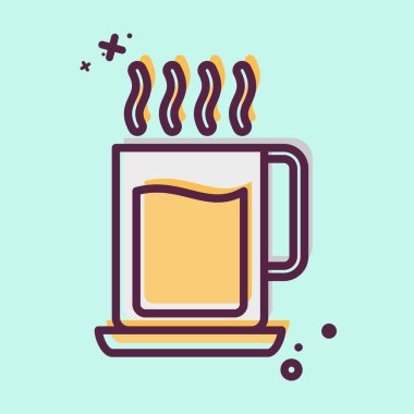 İkon Espresso. Meşrubat sembolüyle ilgili. MBE tarzı. dizayn edilebilir