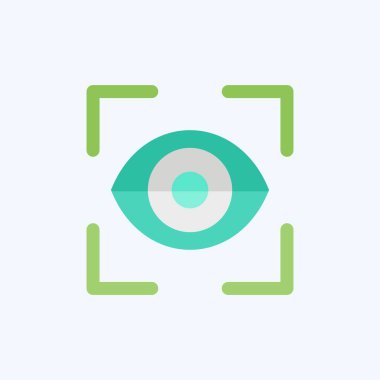 Simge Göz İzleme. Sensörlerin sembolüyle ilgili. Düz stil. dizayn edilebilir