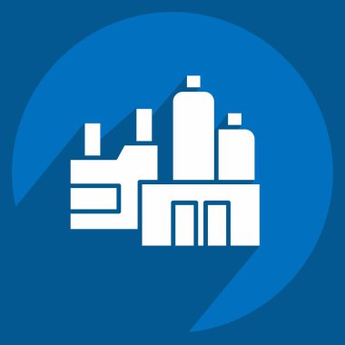 Simge Fabrikası. Şehir merkezinin sembolüyle ilgili. Uzun gölge tarzı. dizayn edilebilir