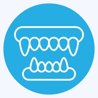 Icon Dişleri. Cadılar Bayramı sembolüyle ilgili. Mavi gözlü. dizayn edilebilir