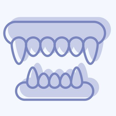 Icon Dişleri. Cadılar Bayramı sembolüyle ilgili. İki ton stili. dizayn edilebilir