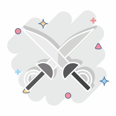 Simge Kılıcı. Macera sembolüyle ilgili. Çizgi roman. dizayn edilebilir