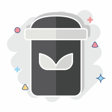 Simge gübresi. Doğal Kaynaklar sembolüyle ilgili. Çizgi roman. dizayn edilebilir