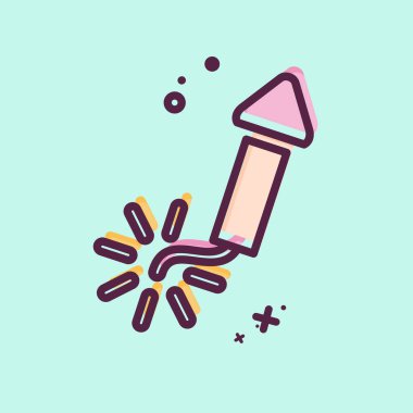 Simge Firecracker. Yeni yıl sembolüyle ilgili. MBE tarzı. dizayn edilebilir