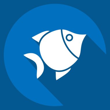 Simge Balığı. BBQ sembolüyle ilgili. Uzun gölge tarzı. dizayn edilebilir