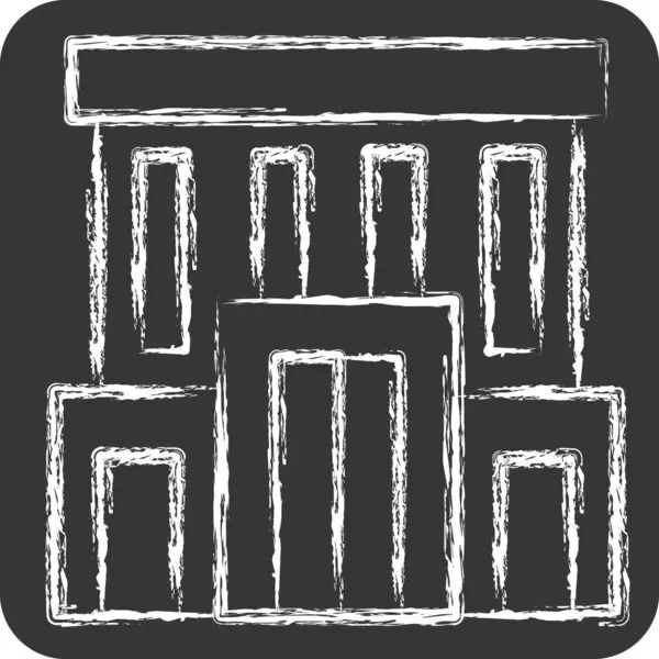 Simge Şirketi. Şehir merkezinin sembolüyle ilgili. Tebeşir stili. dizayn edilebilir