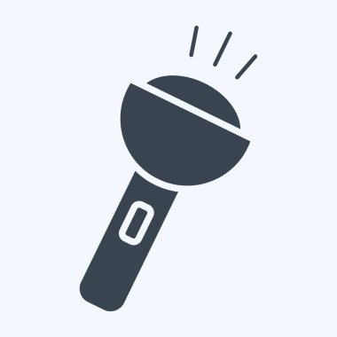 Simge Flashligh. Macera sembolüyle ilgili. Kabartma tarzı. dizayn edilebilir