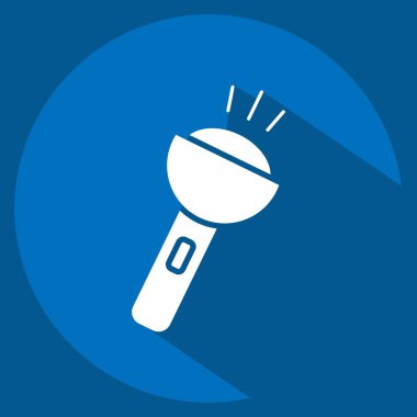 Simge Flashligh. Macera sembolüyle ilgili. Uzun gölge tarzı. dizayn edilebilir