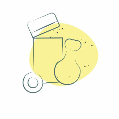 Simge Çöp Kutusu. Şehir merkezinin sembolüyle ilgili. Renkli Leke Biçimi. dizayn edilebilir