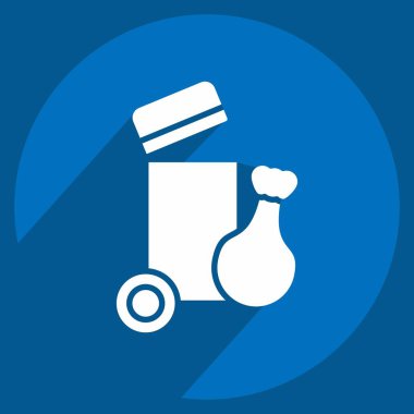 Simge Çöp Kutusu. Şehir merkezinin sembolüyle ilgili. Uzun gölge tarzı. dizayn edilebilir