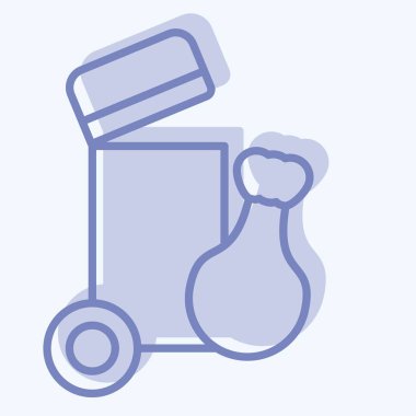 Simge Çöp Kutusu. Şehir merkezinin sembolüyle ilgili. İki ton stili. dizayn edilebilir